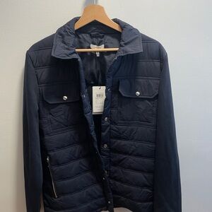 Reiss Roddie-LS Dark Blue Quilted Jacket